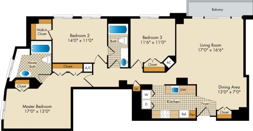 3 bedroom apartments in Bethesda MD