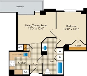 1 bedroom apartments The Metropolitan Bethesda MD