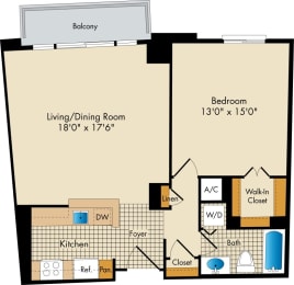 1 bedroom apartments with balcony for rent in MD