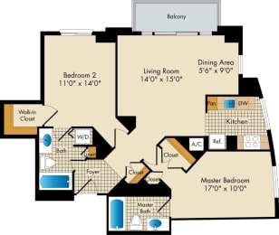 2 bedroom apartments The Metropolitan Bethesda MD