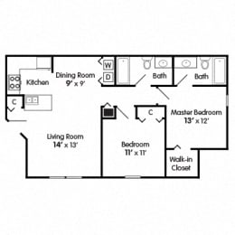  Floor Plan Two Bed Apartment II