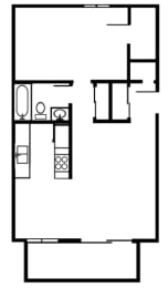  Floor Plan 1 Bedroom - Large