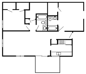  Floor Plan 2 Bedroom Duplex