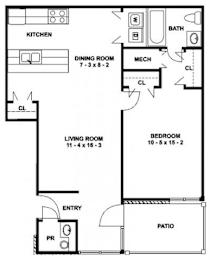 Ashford Floor Plan at Brookfield Apartments, Macungie, PA, 18062