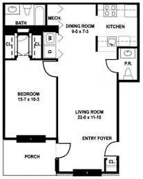Magnolia Floor Plan at Meadows Apartments, Emmaus, PA