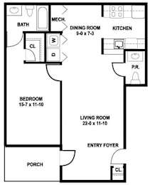 Remington Floor Plan at Pointe North Apartments, Bethlehem, PA, 18017