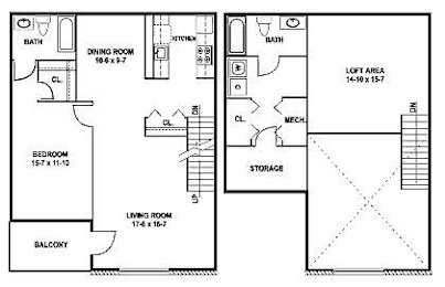 Rockwell Floor Plan at Pointe North Apartments, Bethlehem, PA