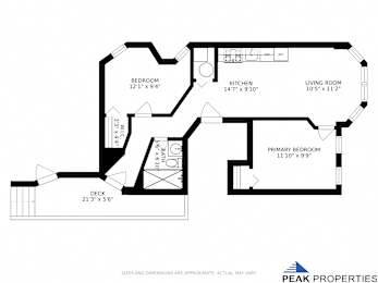  Floor Plan 2 Bedroom - 1 Bathroom