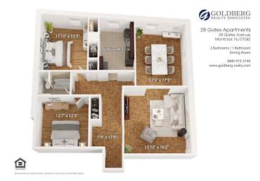  Floor Plan Two Bedroom Dining Room