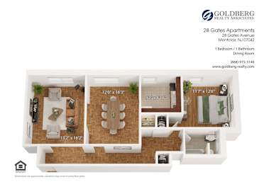  Floor Plan 1 Bedroom W/ Dining Room