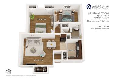  Floor Plan Two Bedroom Large