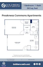  Floor Plan 1 Bedroom