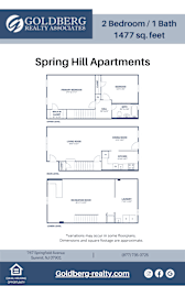  Floor Plan Two Bedroom-Townhouse-One Bath