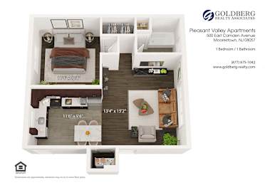  Floor Plan 1 Bedroom