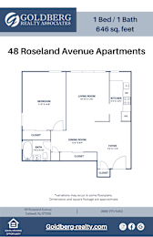  Floor Plan One Bedroom 1 bath