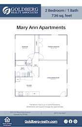  Floor Plan Two Bedroom 1 bath