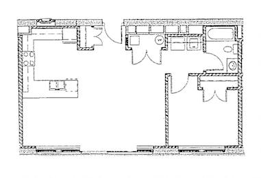  Floor Plan 1 bed 1 bath