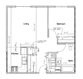  Floor Plan 1 bedroom