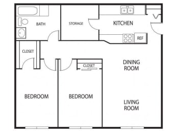 Hidden Valley Apartments in Savage, MN 2 Bedroom 1 Bathroom Apartment