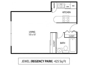 Floor Plan  Regency Park Apartments in North St. Paul, MN Studio Apartment