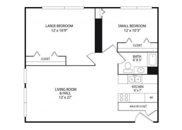 Floor Plan  Winslow Commons Apartments in St. Paul, MN 2 Bedroom 1 Bath