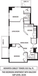 Galtier Towers Apartments in Lowertown, St. Paul, MN 2 Bedroom 2 Bath Apartment