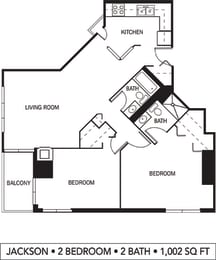 Galtier Towers Apartments in Lowertown, St. Paul, MN 2 Bedroom 2 Bath Apartment