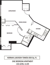 Galtier Towers Apartments in Lowertown, St. Paul, MN 1 Bedroom 1 Bath Apartment