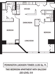 Galtier Towers Apartments in Lowertown, St. Paul, MN 2 Bedroom 2 Bath Apartment