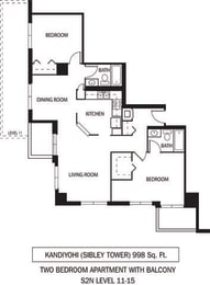 Galtier Towers Apartments in Lowertown, St. Paul, MN 2 Bedroom 2 Bath Apartment