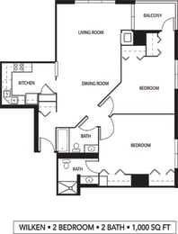 Galtier Towers Apartments in Lowertown, St. Paul, MN 2 Bedroom 2 Bath Apartment