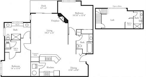  Floor Plan Lofts- 2 Bed, 3 Bath Augusta w/ Loft