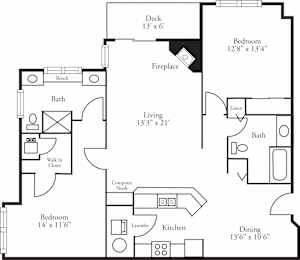  Floor Plan Lofts - 2 Bed, 2 Bath Bayhill