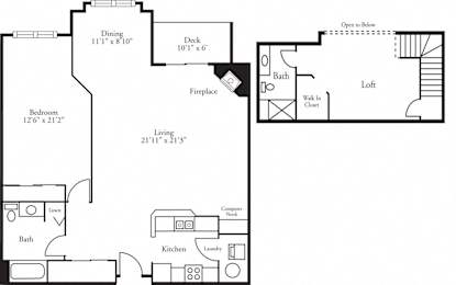  Floor Plan Lofts - 1 Bed 2, Bath Durban w/ Loft