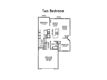  Floor Plan Two Bed Two Bath