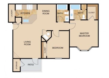 The Kennedy Floor Plan, at The Vue, 2882 Comstock, NE 68123