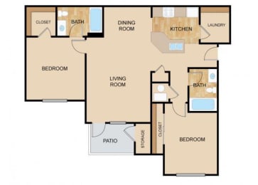 Fontenelle Floor Plan, at The Vue, 2882 Comstock, Bellevue, 68123