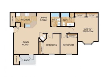 The Merrill Floor Plan, at The Vue, Bellevue, NE 68123