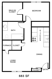  Floor Plan 1 bedroom 683