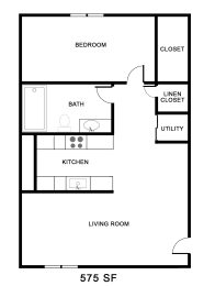  Floor Plan 1 bedroom 575