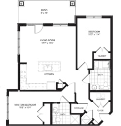 2 Bedroom Floor Plan