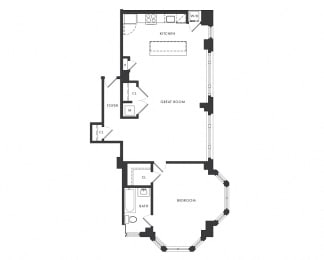  Floor Plan Residence B - 1 Bedroom