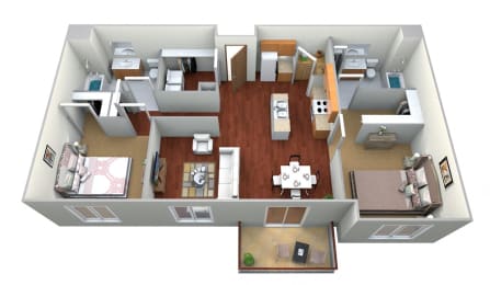 2 Bed 2 Bathroom Floor Plan at Horizon Shores Estates, Minnesota