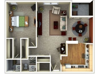  Floor Plan 1 Bedroom