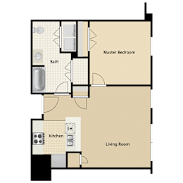 Floor Plan  North: 1 Bedroom Accessible