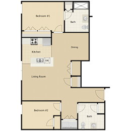 Floor Plan  North: 2 Bedroom Accessible