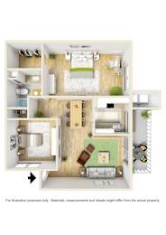  Floor Plan Two Bedroom One Bath