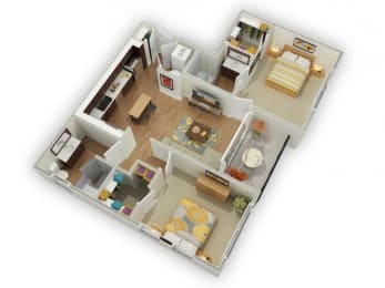 Capstone at Vallagio_Englewood CO_Floor Plan_Two Bedroom Two Bathroom B1