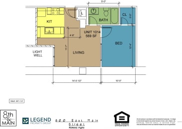 Floor Plan  8th and Main 1014