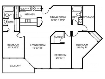  Floor Plan 3A The Cottonwood